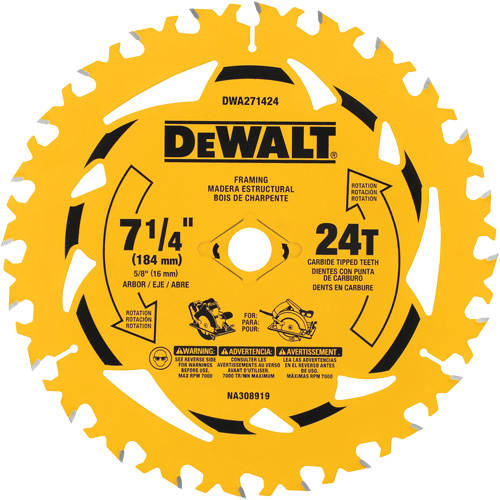 Lame de scie circulaire, 7-1/4", 24 dents, Pour Bois Solutions industrielles ALPHA