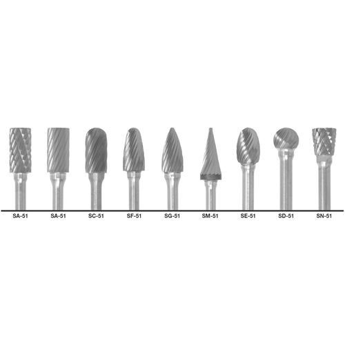CLE-LINE 1855 Double Cut Carbide Burr Set, 9 Pieces Solutions industrielles ALPHA