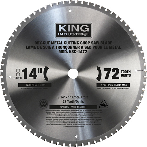 Chop Saw Blade, 14", 72 Teeth, Metal Use Solutions industrielles ALPHA