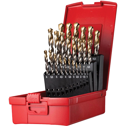 Jobber Length Drill Bit Set, 25 Pieces, High Speed Steel Solutions industrielles ALPHA
