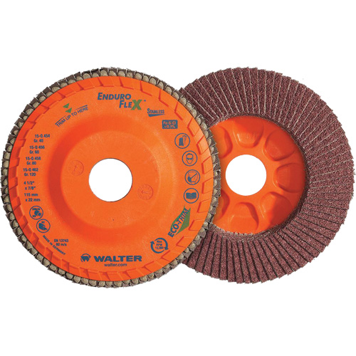Enduro-Flex Stainless Flap Disc, 4-1/2" x 7/8", Type 27, 60 Grit, Zirconia Alumina Solutions industrielles ALPHA