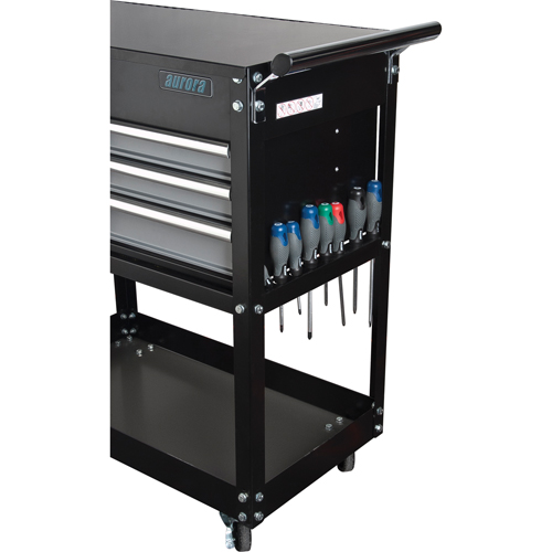 Chariot utilitaire, 4 tiroirs, 18" lo x 33" la x 39" h, Noir Solutions industrielles ALPHA
