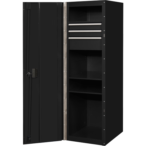 Armoire lat&eacute;rale s&eacute;rie RX, 3 tiroirs, 19" la x 25" p x 61" h, Noir Solutions industrielles ALPHA