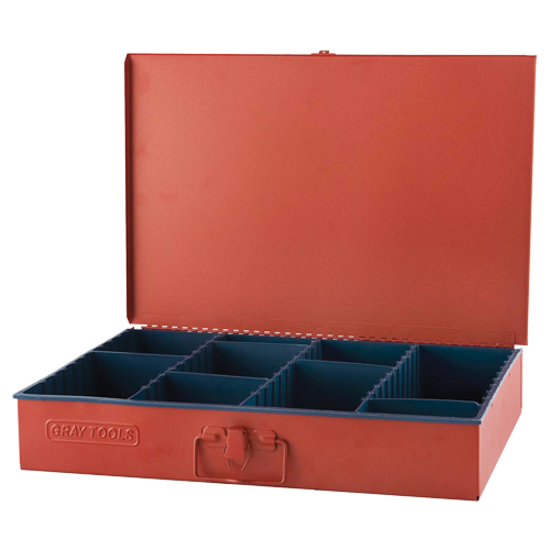 Coffre avec 12 compartiments ajustables, 12" P x 18" la x 3" h, Rouge Solutions industrielles ALPHA