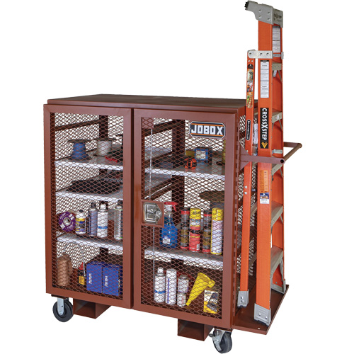Armoire mobile en treillis, Acier, 37 pi³, Rouge Solutions industrielles ALPHA