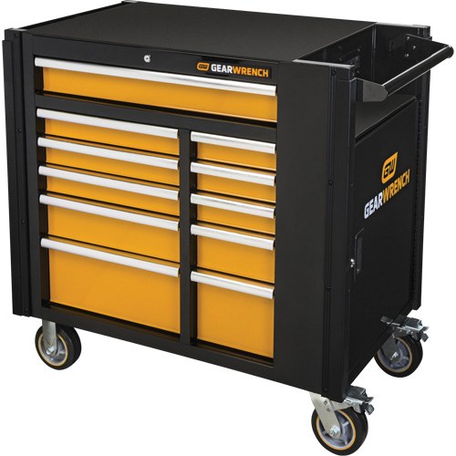 Powered Tool Cart, 11 Drawers, 42-1/2" W x 24-7/16" D x 41" H, Black/Orange Solutions industrielles ALPHA