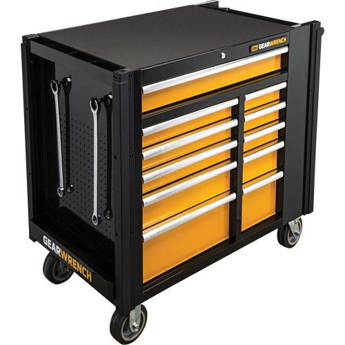 Powered Tool Cart, 11 Drawers, 42-1/2" W x 24-7/16" D x 41" H, Black/Orange Solutions industrielles ALPHA