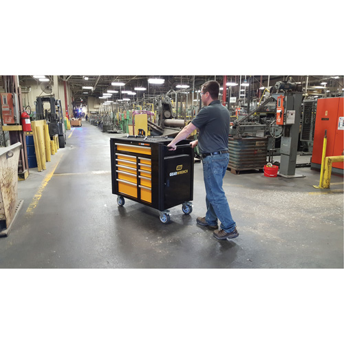 Powered Tool Cart, 11 Drawers, 42-1/2" W x 24-7/16" D x 41" H, Black/Orange Solutions industrielles ALPHA