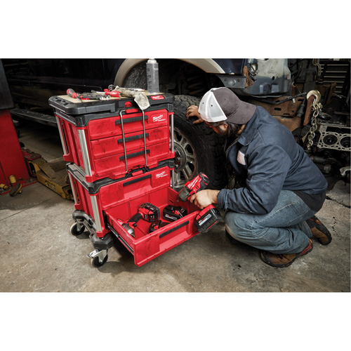 Boîte &agrave; outils avec 3 tiroirs Packout, 16-1/3" x 14-1/3" x 22-1/5", Noir/Rouge Solutions industrielles ALPHA
