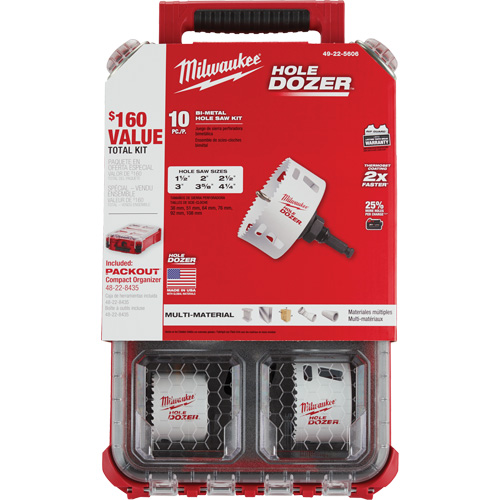 Trousse de scie cloche Packout Hole Dozer, 10 morceaux Solutions industrielles ALPHA