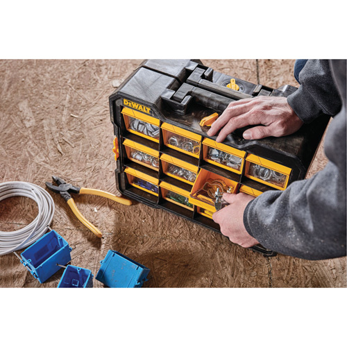 Organisateur Flip-Bin, 3-7/8" la x 17-3/4" p x 13-7/8" h, Noir/Jaune Solutions industrielles ALPHA
