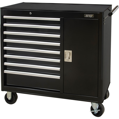 Industrial Tool Cart, 8 Drawers, 44-3/10" W x 21-1/10" D x 36-7/10" H, Black Solutions industrielles ALPHA