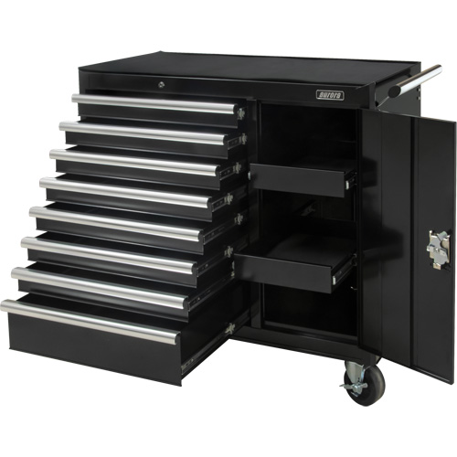 Industrial Tool Cart, 8 Drawers, 44-3/10" W x 21-1/10" D x 36-7/10" H, Black Solutions industrielles ALPHA