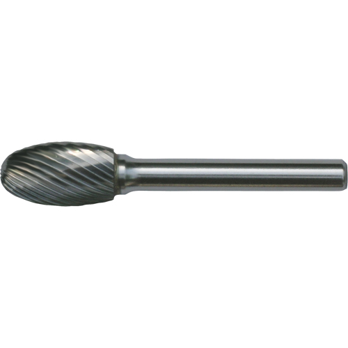 CLEVELAND Solid Carbide Burrs - Oval Shape, SE-1, 1/4" Dia., 1/4" Shank, 3/8" Depth of Cut Solutions industrielles ALPHA