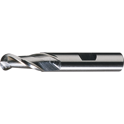 CLEVELAND Centre Cutting Ball Nose Single End Finishers, 1/2" Dia., 2 Flutes, Cobalt Solutions industrielles ALPHA