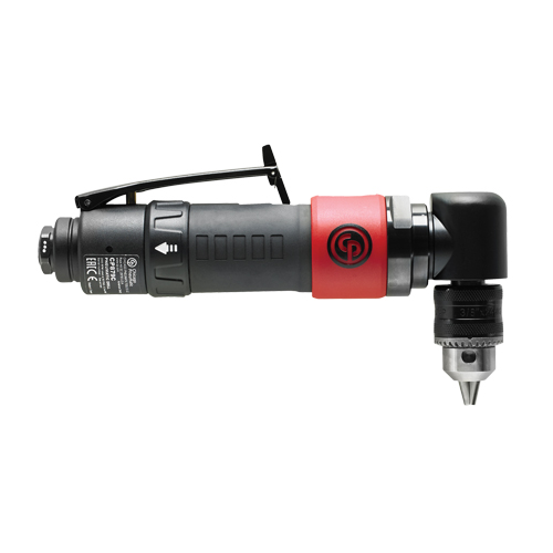 Pneumatic Reversible Angle Drill, 3/8" Chuck, 1/4" NPT Air Inlet, 2000 No Load RPM Solutions industrielles ALPHA
