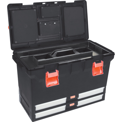 Plastic Tool Box, 22" W x 11" D x 14-1/2" H, Black Solutions industrielles ALPHA
