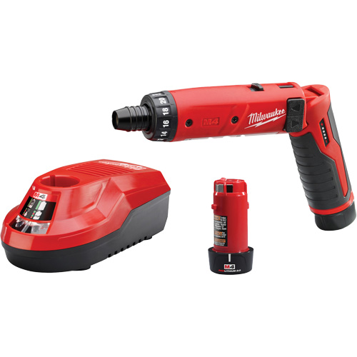 Ensemble tournevis hexagonaux M4, 1/4", 4 V, 44 lb-po couple max., Lithium-ion bloc-pile Solutions industrielles ALPHA