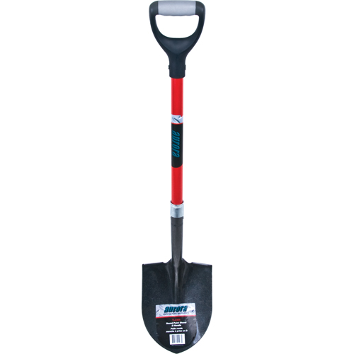 Heavy-Duty Round Point Shovel, Carbon Steel Blade, Fibreglass, D-Grip Handle Solutions industrielles ALPHA