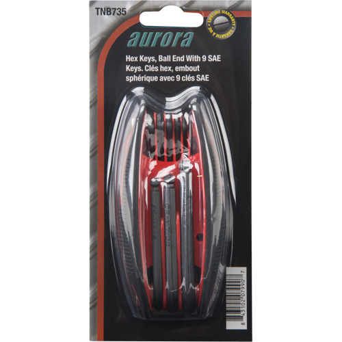 Ball End Fold-Up Hex Key Set, 9 Pcs., Imperial Solutions industrielles ALPHA