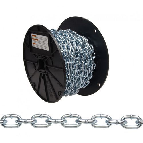 Straight Link Machine Chain, Low Carbon Steel, #2 x 125' (38.1 m) L, 325 lbs. (0.1625 tons) Load Capacity Solutions industrielles ALPHA