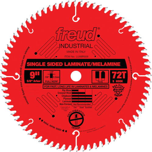 Lames de scie industrielle TCS pour panneaux de particules, 9", 72 dents, Pour Stratifi&eacute; Solutions industrielles ALPHA