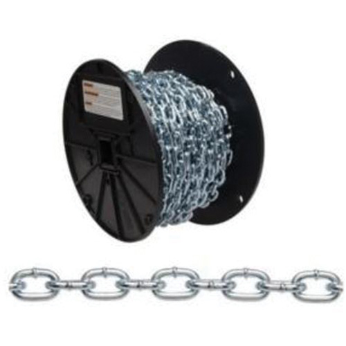 Straight Link Machine Chain, Low Carbon Steel, #4 x 100' (30.4 m) L, 215 lbs. (0.1075 tons) Load Capacity Solutions industrielles ALPHA