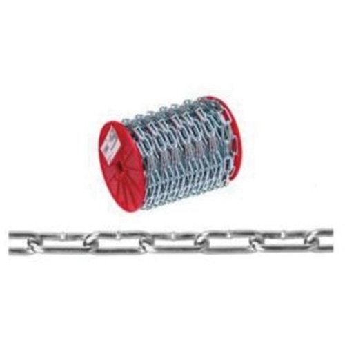 Straight Link Coil Chain, Low Carbon Steel, #4 x 100' (30.4 m) L, 205 lbs. (0.1025 tons) Load Capacity Solutions industrielles ALPHA