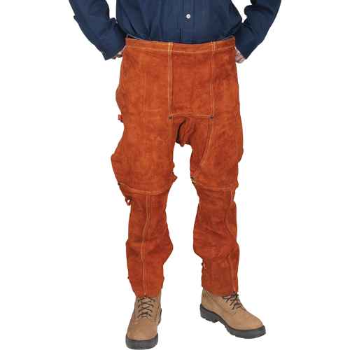 Tablier fendu aux jambes et jambi&egrave;res en cuir, 40" lo, Lava Brown Solutions industrielles ALPHA