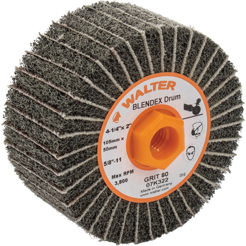 Tambours de finition Two-In-One ALLSTEEL, 4-1/4" dia. x 2" la, 5/8"-11 Arbre, Grain 80 Solutions industrielles ALPHA