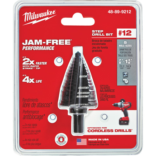 Foret &eacute;tag&eacute; no 12, 7/8" - 1-3/8", Acier rapide Solutions industrielles ALPHA