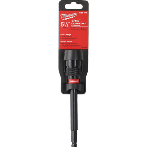 Quik-Lok Impact Drill Bit Extension, 7/16" Max. Diameter, 5-1/2" Length, 7/16" Shank Solutions industrielles ALPHA