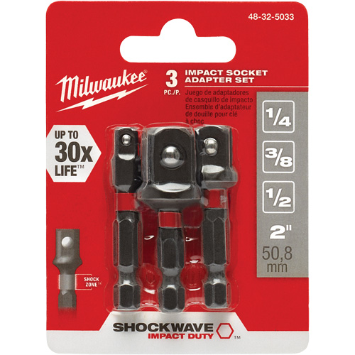 Shockwave Impact Driver Socket Adapter Set, 1/4" Drive Size, Ball, 1-7/8" L Solutions industrielles ALPHA