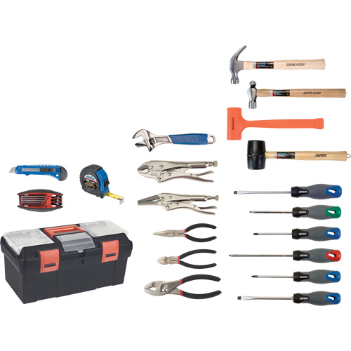 Jeu d'outils essentiels avec coffret en plastique, 28 morcea Solutions industrielles ALPHA