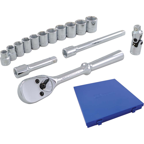 Jeu de douilles et accessoires, 15 Mcx, Prise de 3/8" Solutions industrielles ALPHA