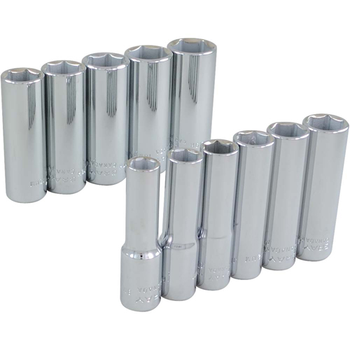 Socket Set, 11 Pcs, 3/8" Drive Size, Deep Solutions industrielles ALPHA