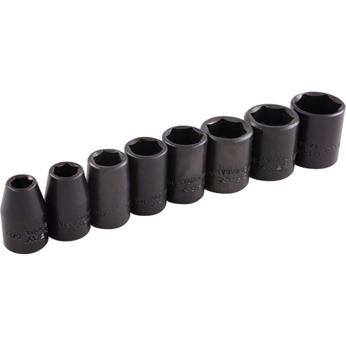 Socket Set, 8 Pcs, Impact, 3/8" Drive Size Solutions industrielles ALPHA