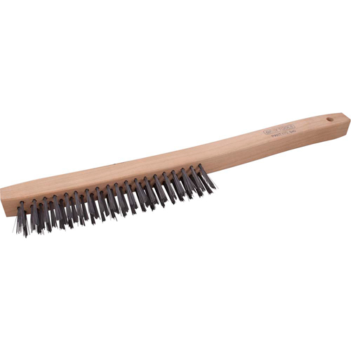 Brosse &agrave; r&eacute;curer industrielle &agrave; manche long, Acier, 3 x 19 rangs de fils, Longueur 14" Solutions industrielles ALPHA