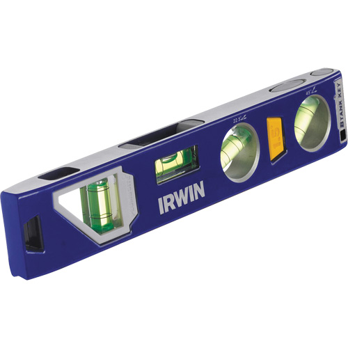 250 Series Heavy-Duty Torpedo Level, 9" L, Aluminum, 4 Vials, Magnetic Solutions industrielles ALPHA