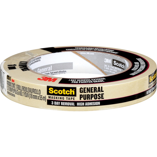 Ruban-cache Scotch pour entrepreneurs 2020, 18 mm (3/4") x 55 m (180'), Beige Solutions industrielles ALPHA