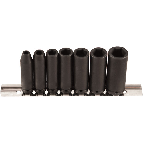 Jeu de douilles, 7 Mcx, Chocs, Prise de 1/4", Profond Solutions industrielles ALPHA