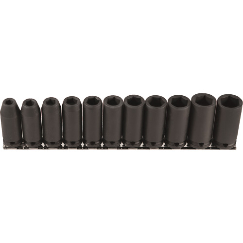 Jeu de douilles longues, 11 Mcx, Chocs, Prise de 3/8", Profond Solutions industrielles ALPHA