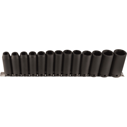 Jeu de douilles longues, 13 Mcx, Chocs, Prise de 1/2", Profond Solutions industrielles ALPHA