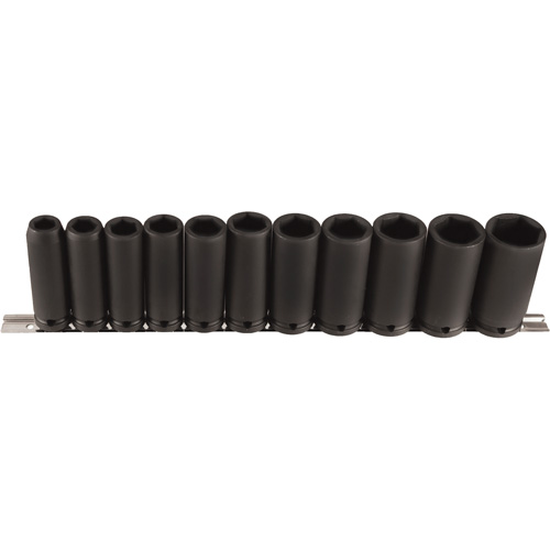 Jeu de douilles longues, 11 Mcx, Chocs, Prise de 1/2", Profond Solutions industrielles ALPHA