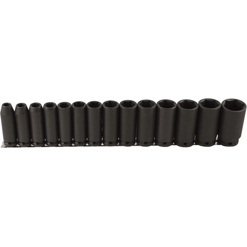 Jeu de douilles longues, 14 Mcx, Chocs, Prise de 1/2", Profond Solutions industrielles ALPHA