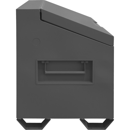 Boîte de rangement &agrave; couvercle inclin&eacute; pour le chantier, 60" x 30" x 39-3/8", Acier, Gris Solutions industrielles ALPHA