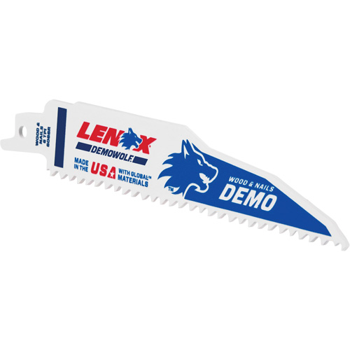 Lame de scie alternative pour d&eacute;molitions, Bim&eacute;tal, 6 Dents par pouce, 6" lo x 1" la Solutions industrielles ALPHA
