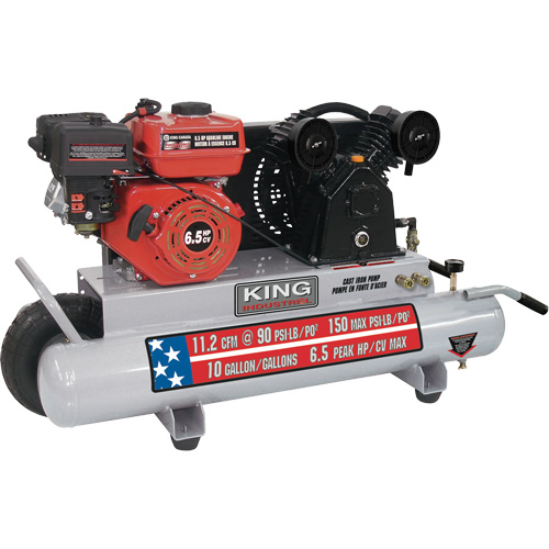 Compresseur d'air sur brouette, Essence, 10 gal. (12 gal. US), 150 PSI Solutions industrielles ALPHA