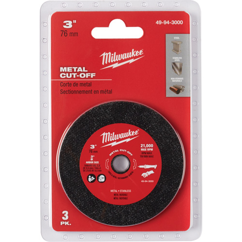Metal Cut Off Wheel, 3" x 0.04", 3/8" Arbor Solutions industrielles ALPHA
