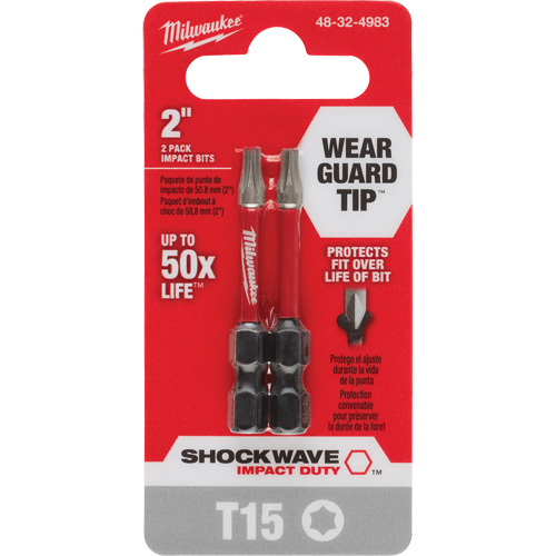 Embout de tournevis Shockwave Impact Duty, Torx, T-15, Prise 1/4" Solutions industrielles ALPHA